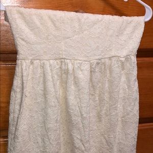 F21 Cream Strapless Dress